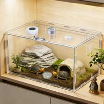 Reptile Terrarium Comfortable Display 360-Degree View Isolation Habitat Reptile Habitat Terrarium For Small Pet Animals Family China Mainland beige