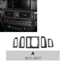 2 vnt. Automobilio oro išleidimo angos oro kondicionieriaus dangtelio lipdukas Anglies pluošto apdailos dekoratyviniai priedai BMW 5 serijai F10 2011-2017 style A