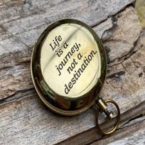 5.08 cm Pocket Compass Handmade Compass Travel Steampunk Brass Polish Compass Gifts for Him beige