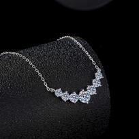 Moissanito Septynių princesių šypsenos vėrinys, S925 sidabrinis čokerio pakabukas, elegantiški moteriški papuošalai 1.7 carat moissanite