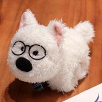 West Highland Dog Snap Ring Pat Bracelet Plush Doll Cute West Highland Riding Bracelet Ornament 26cm