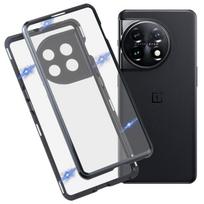 For OnePlus 11 Full Cover Magnetic Metal Tempered Glass Phone Case For OnePlus 11 juoda