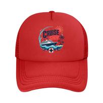 Cruise Ship Tropical Vacation Graphi  Mesh Baseball Cap Hip Hop Adjustable
