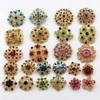 Weiman Jewelry 24 PCS Mixed Color Crystal Rhinestones Brooch Pins Set for DIY Wedding Bouquets Invitations Made Gift