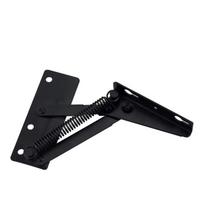 Modernus naujas metalinis sofos spintelės vyris Baldų priedai Funkcionalus geležinis lovos dėžės vyris Skeltas trikampis spyruoklinis atverčiamas sofos vyris (Black,120mm) juoda