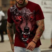 Vintage Wolf Graphic Men's T-Shirt Summer Outdoor Round Neck Short Sleeve Tee Oversized Fashion Breathable Men's Clothing Tops XXS