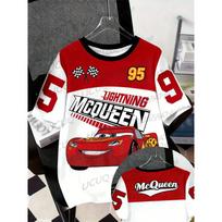 Lightning Mcqueen&Sally Cato Graphic Football Jersey O-Neck Cute Casual Sportswear Fashion Top Men's Women's T-shirts L