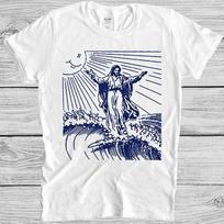 The Wave Off Kanagawa Surfing Jesus Funny Meme Gift Tee T Shirt M1176 S įvairiaspalvis