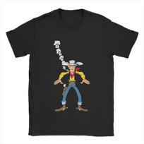 Lucky Luke Are You Ready Men T Shirts Cartoon Funny Tees Short Sleeve Crew Neck T-Shirt Pure Cotton Adult Tops - Men's Summer... S įvairiaspalvis