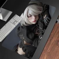 Anime mergaitė Nier Automata B Nešiojamojo kompiuterio pelės kilimėlis xCM Klaviatūros stalviršio kilimėliai XXL Žaidimų pelės kilimėliai Kawaii Guminiai neslystantys stalo kilimėliai 300x800x2mm