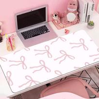 Pink Bow Sweet Girly Aesthetic Large Gaming Mouse Pad Office Desk Mat Computer Keyboard Pad Nonslip Gifts for Girls Friends 800x400x2mm