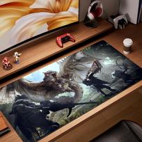 Popular Game Monster Hunter Wilds Mouse Pad NonSlip Rubber Gaming Edge locking play mats for desk accessories notebook computer 800x400x2mm