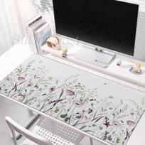 Bohemian Style Floral Plants Mouse Pad Plant Aesthetics XXL Gamer Keyboard Desk Mat Laptop PC Extended Pad HD Office Accessories 40x80x0.2cm