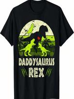 Daddy Dinosaur T Rex Daddysaurus 3 Kids Matching Family T-Shirt S įvairiaspalvis