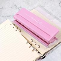 Popieriaus perforatorius 6 skylučių Reguliuojamas Spalvotas Vienos lapo Scrapbooking Biuro kanceliarinės prekės Metalinis Laisvų lapų perforatorius rožinė