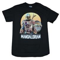 Star Wars The Mandalorian Adult New T-Shirt - Colorful Mando & Child Over Logo XXXL
