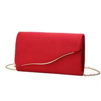 Glitter Women Evening Bags Fashion Black Color Lady Party Dress Girl Banquet Clutch Bags with Shoulder Chain Messenger Purse raudona