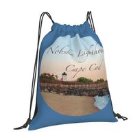 Nobska Lighthouse Pattern Design Laptop Travel School Bags Cape Seascape Beach Sandy Rocks Nobska Lighthouse Massachusetts New OneSize