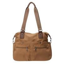 Women's Large Capacity Multipocket Tote Bag, Adjustable Shoulder Crossbody Straps, Daily Commute Casual, Spacious Compartments chaki