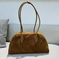 Sac Genuine Leather Women's Bag Lazy Matte Suede Tote Suede Cowhide Shoulder Bag Large Capacity Commuter Long-Handle Handbag 37cmx14cmx19cm