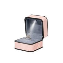 with Led Light Ring Box Pu Leather LED Jewelry Box Exquisite Jewelry Storage Box  Ring rožinė