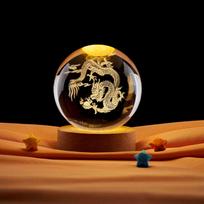 Luminous Dragon Sailboat Crystal Ball Night Light Graduation Gift Ornament
