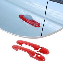 ABS carbon fiber/Glossy black For Fiat 500 And Abarth 595 695 2007+ Car Door Handles Decorative Cover Trim Exterior Accessories raudona