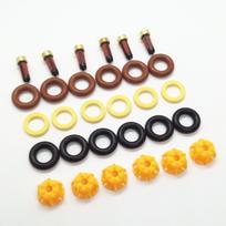 6 rinkiniai Kuro purkštukų remonto komplektas 0280150440 13641703819 BMW E60 E39 520i 523i 525i 528i E36 328i E36 automobiliams Pakeitimas AY-RK004 yellow cap