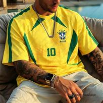 Vasaros Naujos Brazilijos Futbolo Marškinėliai Vyrams 2026 Pasaulio Futbolo Rungtynės Sportiniai Marškinėliai T-shirt'ai Gerbėjų Dovanos Vyriški Drabužiai S white