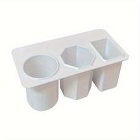 Plastic Desk Organizer 3-Compartment Stick-On Storage Box Large Capacity for Makeup Brushes Lipsticks Pens Office School Use