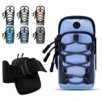 Adjustable Strap Phone Armband Double Zipper Wrist Pouch Multi-Functional Sports Arm Bag  Cycling dangaus mėlyna spalva