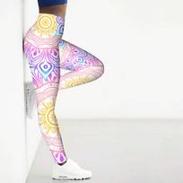 Moterų naktiniai gėlių atspaudai Stretch Yoga Antblauzdžiai Fitnesas Bėgimas Sporto Sportinės Aktyvios Kelnės XS įvairiaspalvis