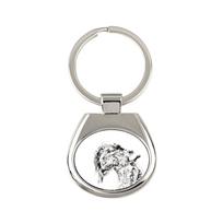 Kerio mėlynasis terjeras, Airijos mėlynasis terjeras - raktų pakabukas su šunimi, raktų pakabukas su raštu, personalizuotas pakabukas iš prekės ženklo Art-Dog sidabras