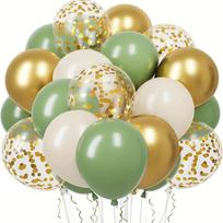 30 vnt Sage Green Smėlio balto aukso konfeti balionų rinkinys, skirtas gimtadienio vestuvėms Baby Shower Baigimo eukalipto vakarėliui Other beige