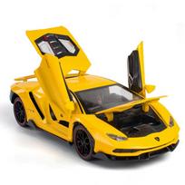 1/24 Lamborghini LP770-4 Centenario lydinio sportinio automobilio modelis, liejamas, su garsu, super lenktyninis, pakeliamas galinis sparnas, karštas automobilio ratas, vaikų dovanoms geltona
