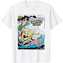 SpongeBob SquarePants Underwater Surf Vintage Comic Cover T-Shirt XXXXL balta