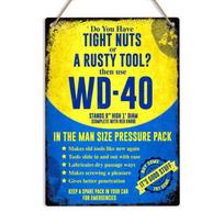 WD40 Retro Metal Tin Sign Plaque Man Cave Shed Garage Tight Nuts Rusty WorkshopAluminum 30x40cm(11.8x15.7inch)
