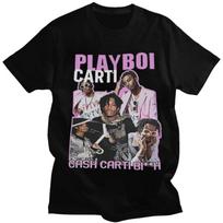 Hip Hop Playboi Carti T-shirt Men Graphic Print T-shirts Male Summer Cotton Oversized Short Sleeve Tee Shirt Streetwear S juoda