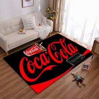 Raudonas ir juodas Coca Cola logotipas kilimas svetainės dekoravimui  Tinka naudoti kaip neslystantis kilimėlis svetainės, miegamojo sofoms 40x60cm( 15x23in )