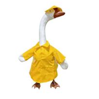 1 Set Porch Goose Rain Jacket Yellow Raincoat Hat And Umbrella Waterproof Goose Outfit Fits 23 Inch Porch Goose for Yard Lawn Decor B