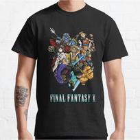 Final Fantasy X Heroes Gift t shirt for RPG gamer 100% cotton printed tee Men's Short Sleeve Graphic Clothes All size tops S įvairiaspalvis