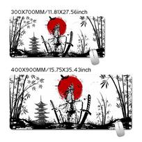 Samurai Warrior MousePad Gamer Computer Accessories Keyboard Table Mat Black Mouse pad Company Gaming Laptop Desk Accessory Pc 300x800x2mm