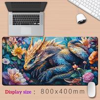 pc Vibrant Floral Dragon Gaming Mouse Pad  Large NonSlip Desk Mat for LaptopOffice  Large NonSlip Gaming Mat for PC Setup 800X300x2mm