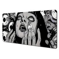 Horror anime girl Mouse Pad rubber antislip Desk Mat gamer pc accessories Gaming mat keypad mousepad suitable for work and game 800x300x2mm