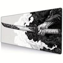 Samurai Sword Art Gaming Mouse Pad  AntiSlip Rubber Base Desk Mat Black White Desk Pad For PC Laptop 800x300x2mm