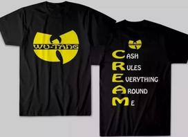 Wu-Tang Clan CREAM Rap Hip Hop 90s Unisex Marškinėliai, Medvilniniai Atnaujinti Marškinėliai S-5XL 2XL