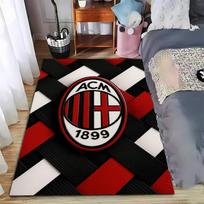 AC Milan Logotipo Kilimas 1899 Raudonas Juodas Baltas Įaustas Dizainas Kilimas  Tinka naudoti kaip neslystantis kilimėlis svetainės, miegamojo, sofų. 40x60cm( 15x23in )