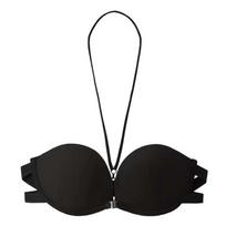 Be petnešėlių liemenėlė moterims su kaklo dirželiu Push Up apatiniai su kaklo dirželiu Lingerie Besiūlės liemenėlės Kasdienė L(36/80AB) juoda