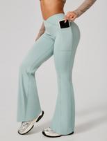 High-Waisted Women's Cross-Waist Yoga Pants – Wide-Leg Micro-Flare, Cloud-Like Comfort, Ideal for Outdoor Wear, Full Length Medium