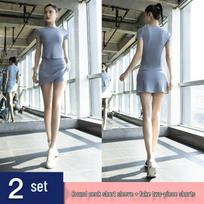 Women's Plus Size Quick-Dry Yoga & Pilates Training Set - Spring/Summer Short Sleeve Fitness Outerwear 2XL